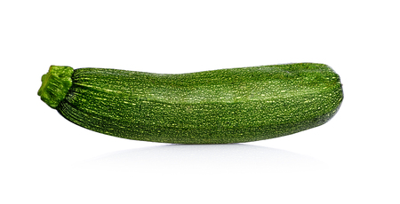 Fresh cutted zucchini isolated on a white background. Design element for product label.の写真素材
