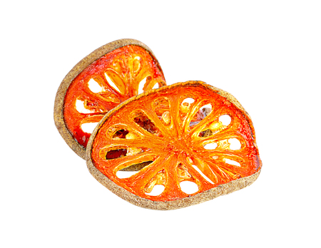 Dry Bael Fruit tea (Aegle marmelos) isolated on white backgroundの写真素材