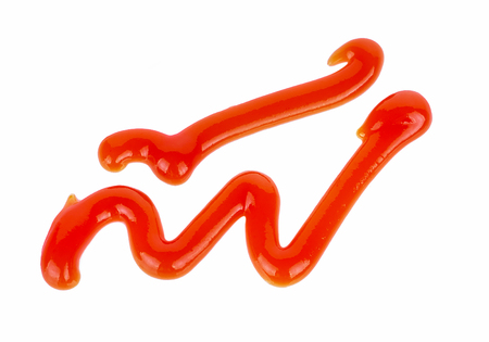 tomato sauce or ketchup isolated on a white backgroundの写真素材