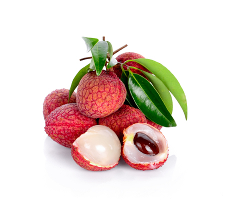 lychees isolated on the white background