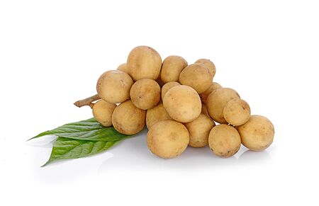 Long Gong fruit ,Lansium parasiticum on a white backgroundの写真素材