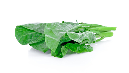Chinese kale vegetable isolated on white background,water dropの写真素材
