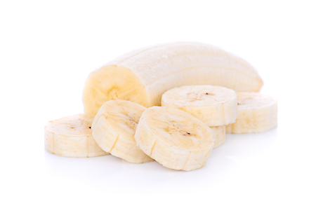 Banana slices isolated on a whiteの写真素材