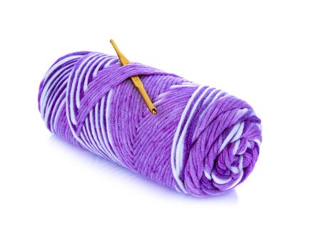 Ball of yarn on white backgroundの写真素材