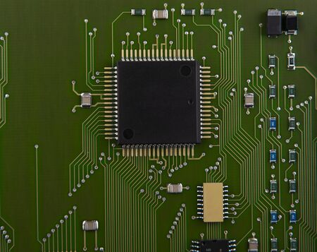 Closeup on electronic board and Electronic device,background