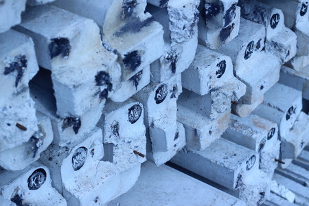 Concrete rough gray by side into the backgroundの写真素材