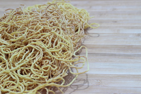 Noodles Crispy golden yellow color has not cookの写真素材