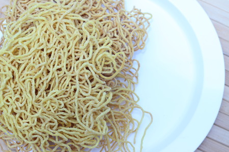 Noodles Crispy golden yellow color has not cookの写真素材