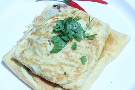 Diced pork with carrot, onion, garlic, tasty foods (Thailand)の写真素材