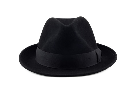 black hat isolated on white background.の写真素材