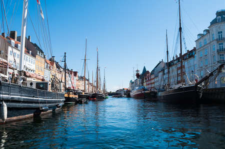 Touristic attraction point, the harbour  Nyhavn  in Copenhagenのeditorial素材