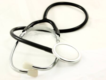 Stetoscope, isolated onto white sheet, towards white backgroundの写真素材