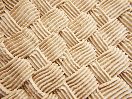 Closeup of a chocolate cream layer cakeの写真素材