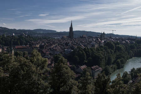 The beautiful cityscape over the capital Bernの写真素材