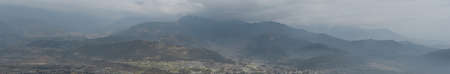 Panoramic view over Pokhara city and nearby mountains, Nepal from Sarangkot hill, December 2019