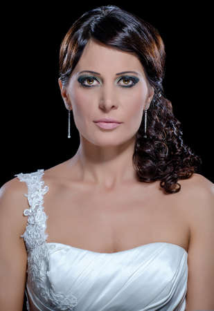 Girl with clean skin and beautiful hairの写真素材