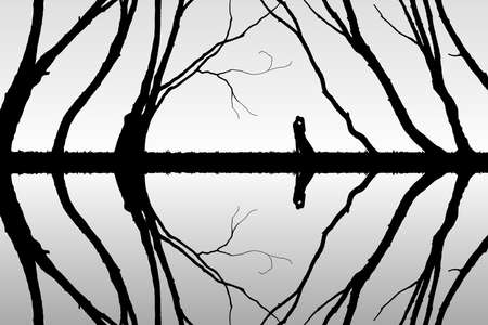 Vector illustration with silhouette of loving couple. Can be used as postcard, illustrationのイラスト素材