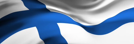 National flag of Finland. Country official symbol. Banner, backgroundのイラスト素材