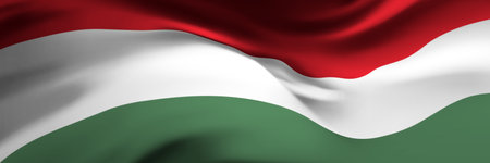 National flag of Hungary. Country official symbol. Banner, backgroundのイラスト素材