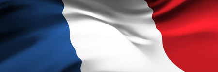 National flag of France. Country official symbol. Banner, backgroundのイラスト素材