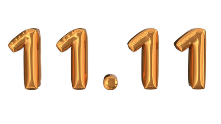 3d rendering of gold foil balloons text of number, suitable for advertising content