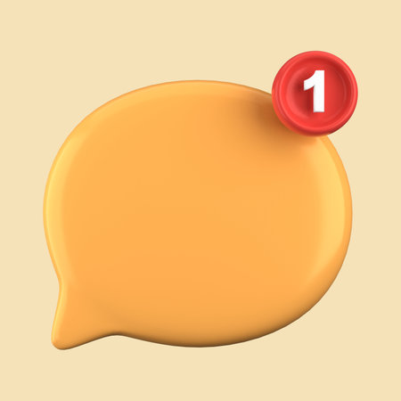 3d render of a speech bubble with a red pushpin.の写真素材