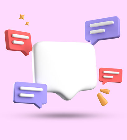 Speech bubble with blank space for your text. 3D illustration.の写真素材