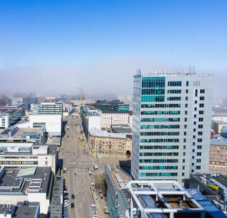 Panoramic view of Tallinn city and mist