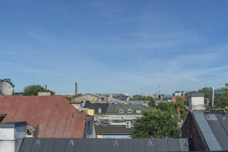 Streets, Houses and roofs of Tallinn in the summer day.のeditorial素材