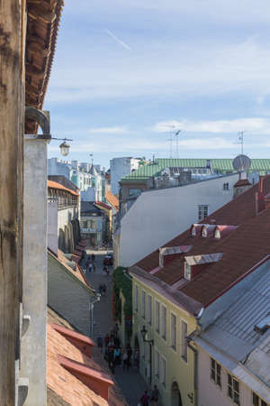 Streets, Houses and roofs of Tallinn in the summer day.のeditorial素材