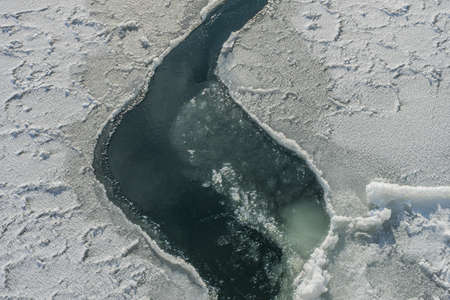 ice on the coast of the frozen seaの写真素材