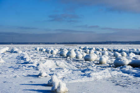 Frozen seashore of Baltic sea