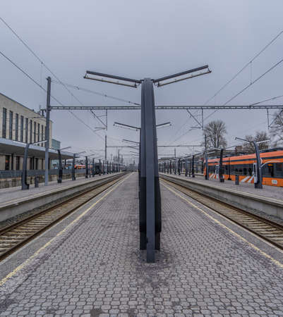 Estonia Tallinn 19.03.2017 :  Railway Station in city Tallinn Estoniaのeditorial素材