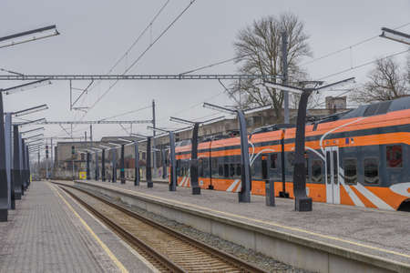 Estonia Tallinn 19.03.2017 :  Railway Station in city Tallinn Estoniaのeditorial素材