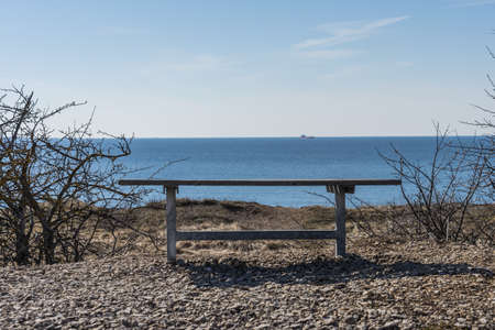 Old bench overlooking the sea