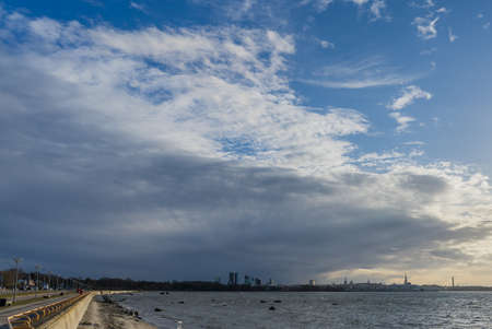seaside panoramic view of Tallinn, capital of Estoniaのeditorial素材