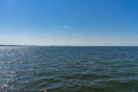 view of the cityscape of Tallinn from the seaの写真素材