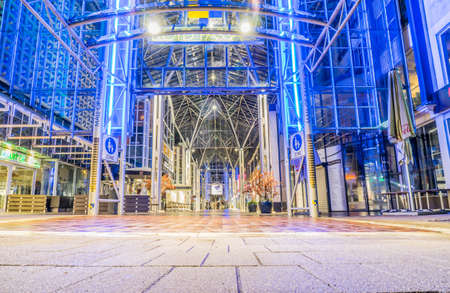 Bremen, Germany, May. 2017 night street in the city Bremen, long exposureのeditorial素材
