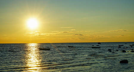 Bright sunset in the Baltic Sea