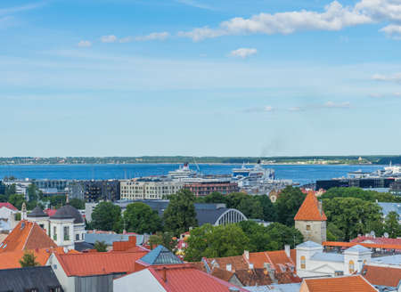 Beautiful panoramic view of the Old Town in Tallinn Estonia