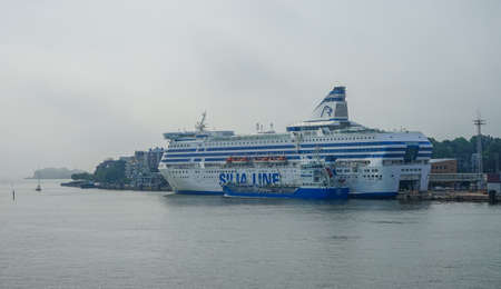 HELSINKI, FINLAND - 08, 2017: Ferry boat SILJA LINE in port of Helsinki, Finland, The ferry Silja...