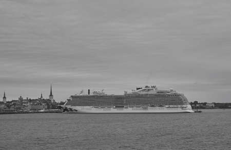 TALLINN, ESTONIA - 09, 2017:View of the Tallinna Harbor. Port of Tallinn is the biggest port authority in Estonia.with cruise ship REGAL PRINCESSのeditorial素材