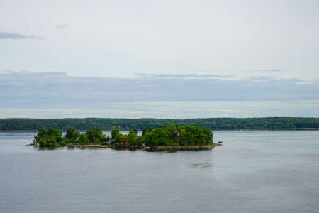 Scandinavian landscape with islands,view from seaの写真素材