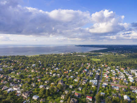 Aerial view of city Tallinn Estonia, distrikt Lasnamjaeの写真素材
