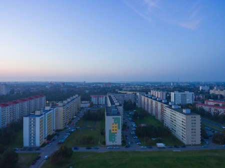 Aerial view Evening of City Tallinn Estonia , District mustamae