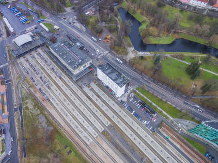 rail station in city Tallinnの写真素材
