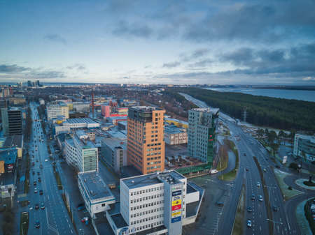 Aerial view of city Tallinn Estoniaのeditorial素材