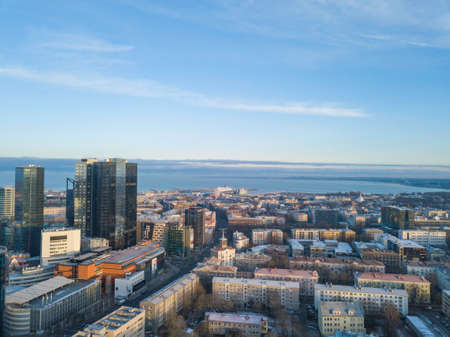 Aerial view of city Tallinn Estoniaのeditorial素材