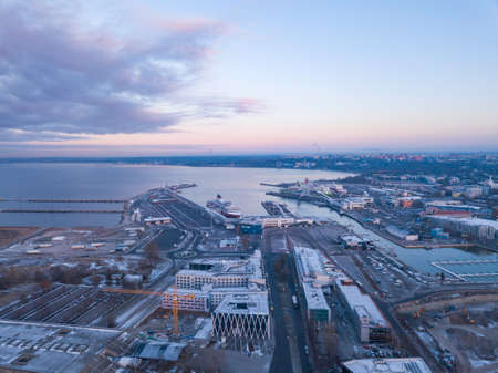 Aerial view of city Tallinn Estoniaの写真素材