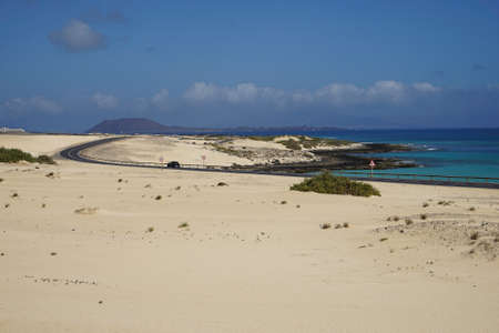 Landscape Dunes Of Corralejo, Fuerteventura, Canary Islands, Spain.